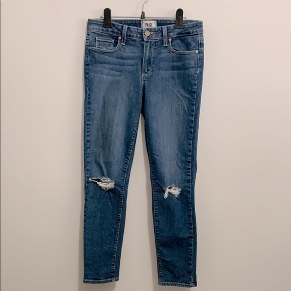 PAIGE Denim Kylie Crop Distressed Jeans size 30 - Picture 2 of 4